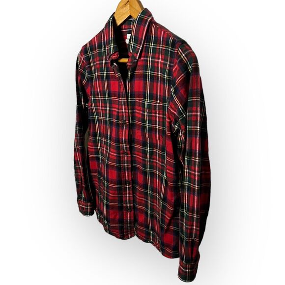 L.L. Bean Women's Classic Red Plaid Button Down Relaxed Fit Flannel Shirt Sz XS - Picture 3 of 14